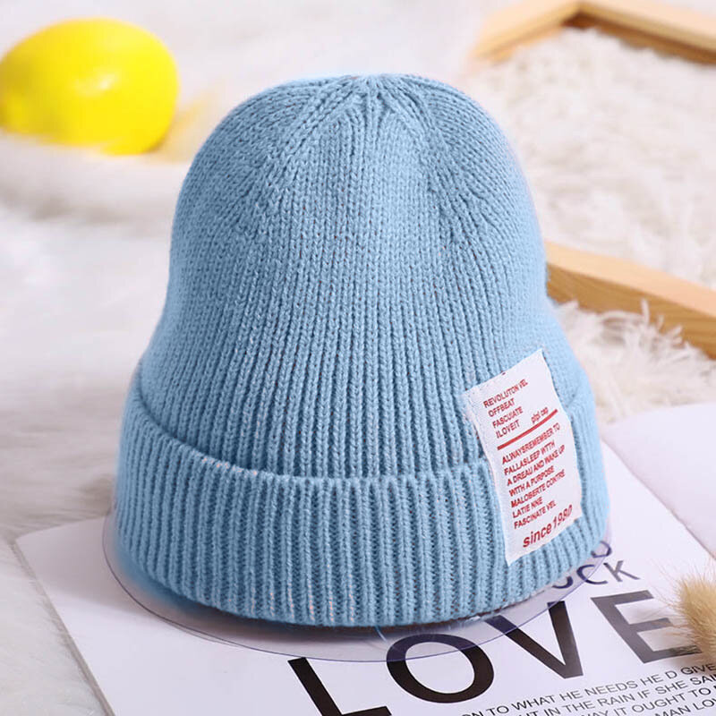 Fashion Baby Winter Hat Boys Girls Soft Knitted Children Beanies Outdoor Warm Solid Color Crochet Kids Caps Bonnet