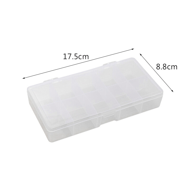 Plastic Detachable Adjustable Components Compartment Storage Organizer Parts Boxes Cases For Screws,Hardware And Crafts, Clear White