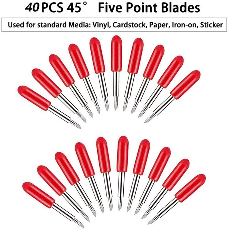 40 Blades, Compatible with Explore for Cricut Cutter, 45 Degree Cutting Replacement Blade