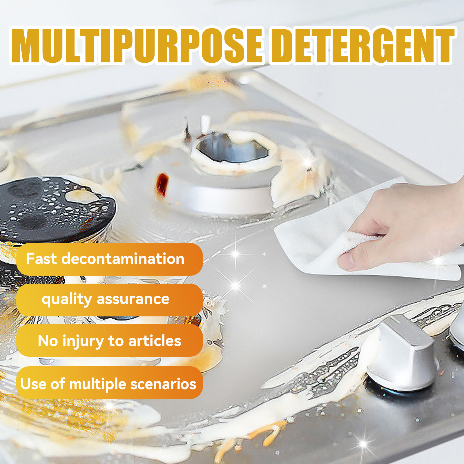 Jaysuing Sodium Bicarbonate Baking Soda Multi-functional Decontamination Cleaning Powder Decontamination White Powder White Soda Multi-Purpose Strong Decontamination Baking Soda Household Kitchen Effectively Daily Cleaning Deodorization Soda