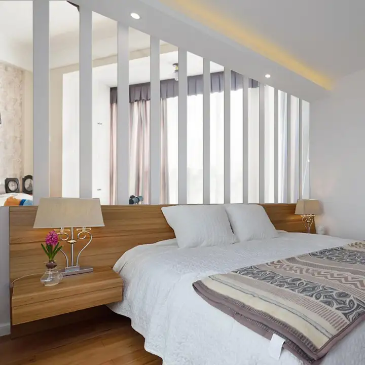 10pcs Long Rectangle Bar Mirror Wall Sticker Removable Home Decor Long Rectangle Bar Mirror Wall Sticker