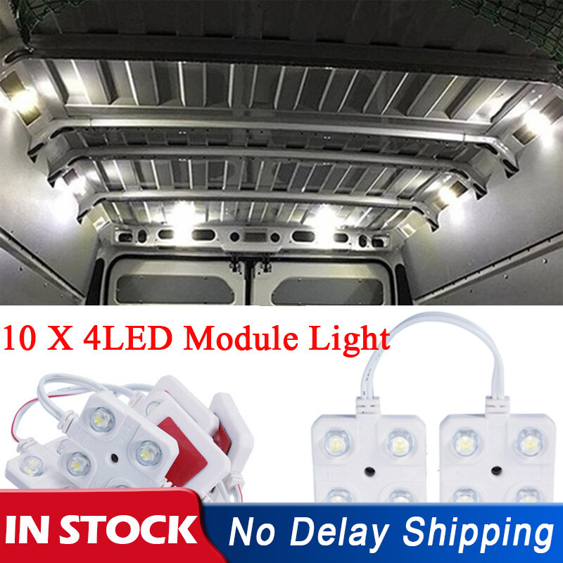 1 PCS LED สำหรับภายในรถยนต์ Light Van เพดานภายในกันน้ำภายในสีขาวสว่าง10X4 LED 12V 10W ไฟหลังคารถชุด