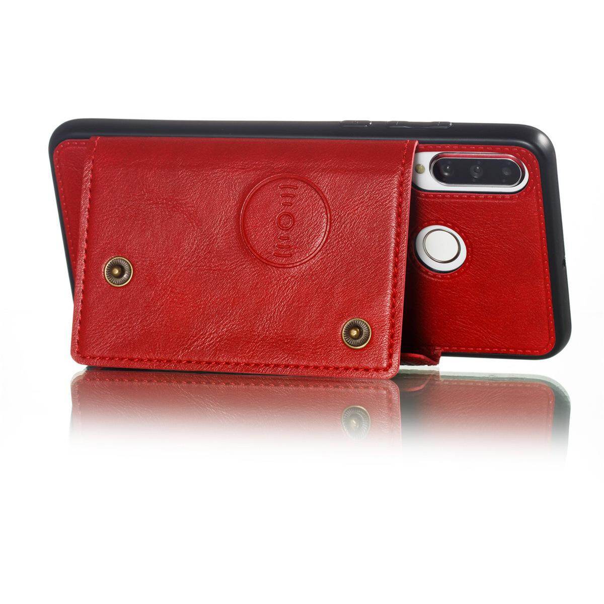 Cho Huawei p30lite & Nova 4E da trường hợp nhiều Folio lật Bìa Wallet trở lại trường hợp vỏ, có thể làm việc với gắn trên xe hơi, ẩn thẻ tín dụng ID khe giữ, retro nút kim loại clasp, đứng hỗ trợ