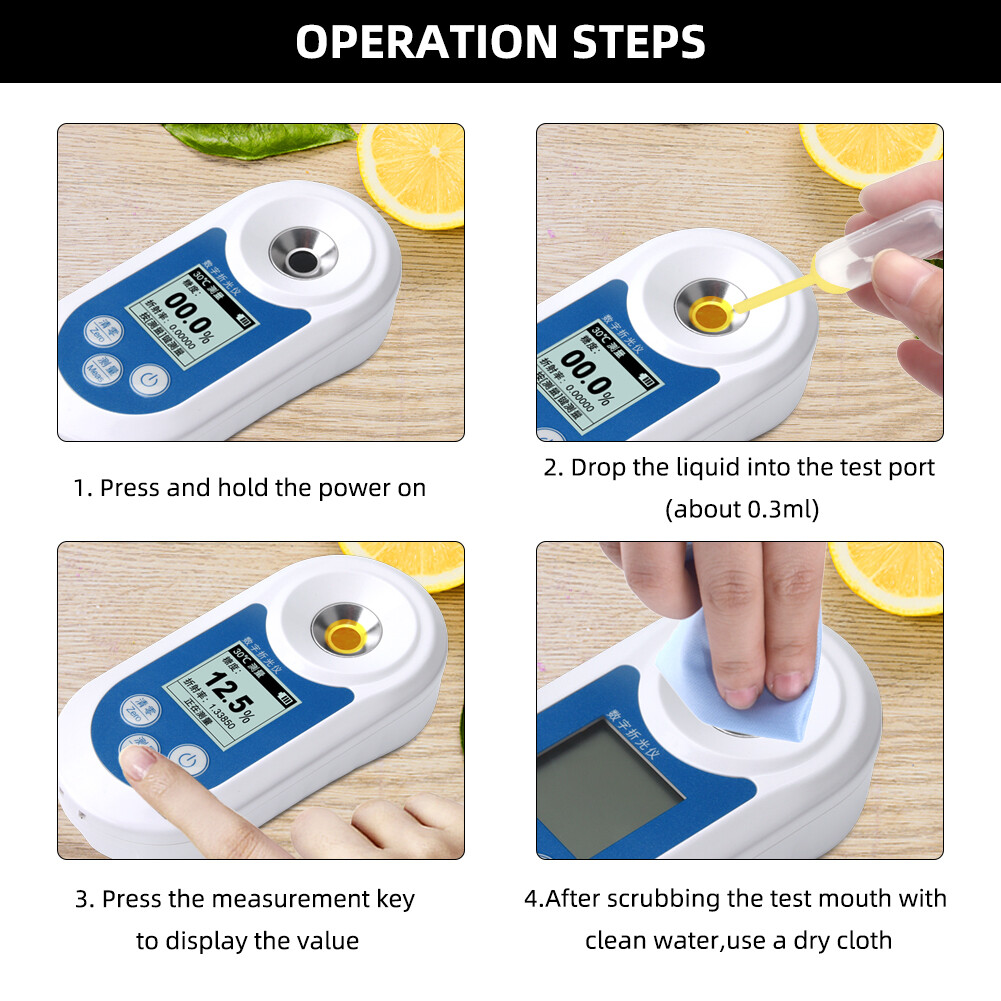 yieryi Brix Meter 0-32% Brix Sugar Refractive Index Refractometer Sugar Concentration High Precision Tester