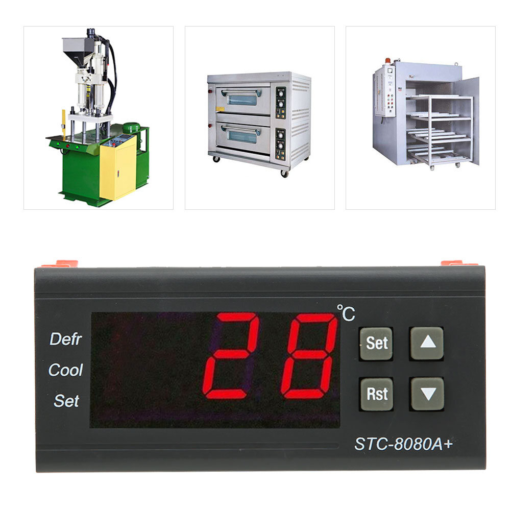 Temperature Controller 10A/220VAC STC-8080A+ Digital Thermostat Refrigerating Defrosting Temperature Alarm Cooling Heating Modes -50°C-99°C