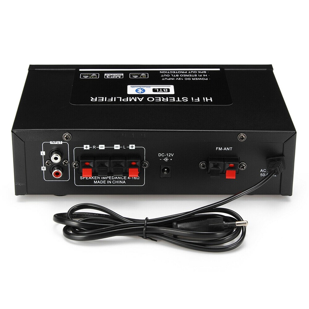 【Amplifier With Bluetooth】Original 600W 220V/12V Protable Amplifier Mini HiFi Stereo Audio Power amplifier bluetooth receiver 2 CH AMP Car Audio Player For Car Home With Remote Control Radio Player subwoofer Car stereo Amplify tiny sound Home preamp