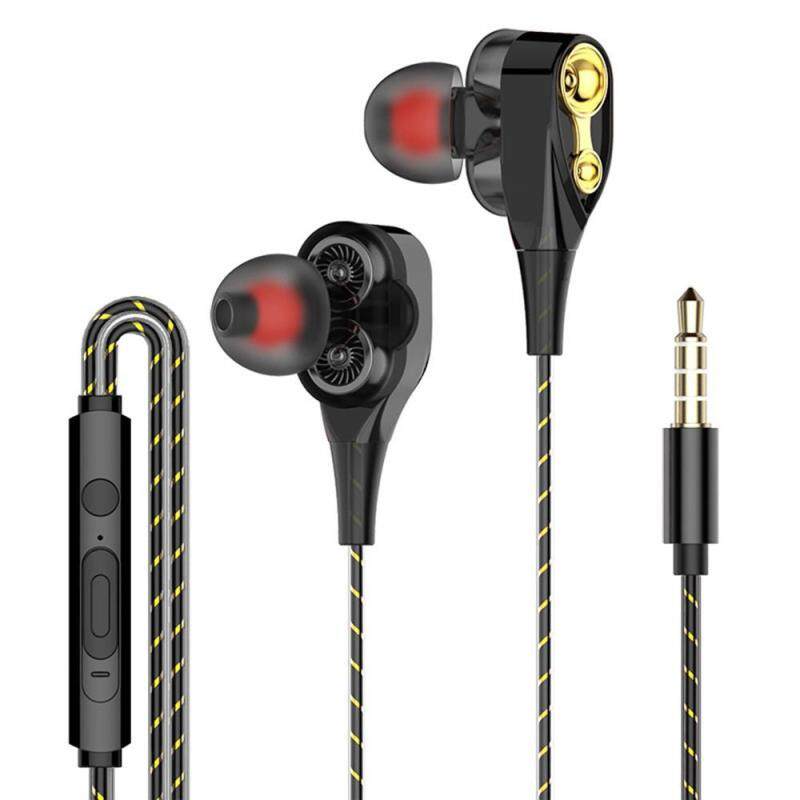 niceEshop S1 In Ear Earphones,3.5mm Dual Driver HD Stereo Noise Cancelling Headphones Hands Free With Microphone Earbuds Gaming Headset Singapore