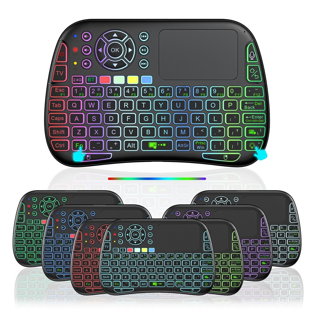 Bluetooth Bàn phím không dây Mini M9 7 Backlit 2.4G Google Bằng Giọng Nói Remote chuột bay Touchpad Cho Đầu giải mã TV Android PC