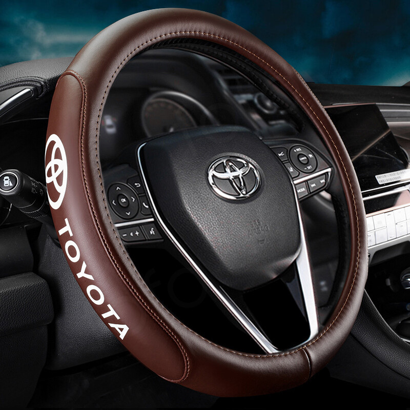 Leather steering wheel cover car accessories For Toyota wigo