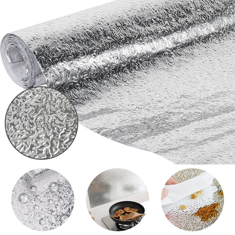 Miếng Dán Tráng Nhôm 60Cm X 3M Chống Dầu Và Chống Thấm Cho Tường Bếp Bếp Trang Trí Chống Thấm Nước Và Dầu Trang Trí Cho Phòng Tắm Và Nhà Bếp Giấy Lót Ngăn Kéo Phòng Ngủ Phòng Khách