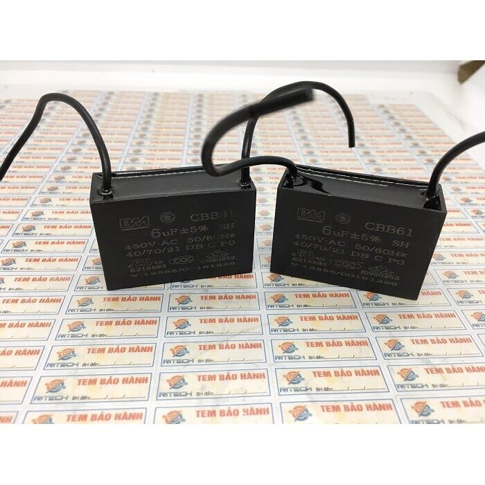 Combo 3 chiếc tụ quạt 6uf 450v cbb61