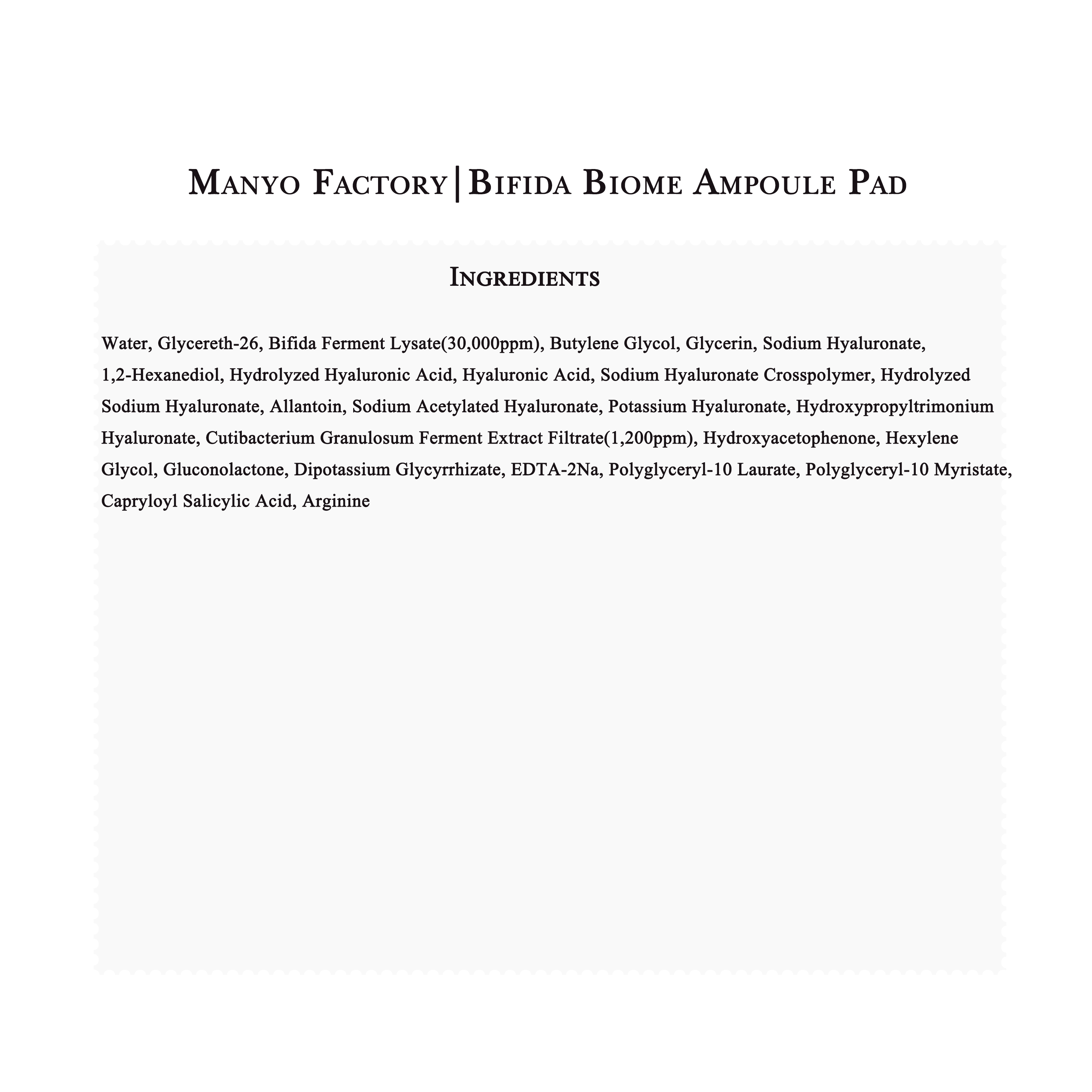 Manyo Factory | Bifida biome Ampoule Pad (70 tờ)