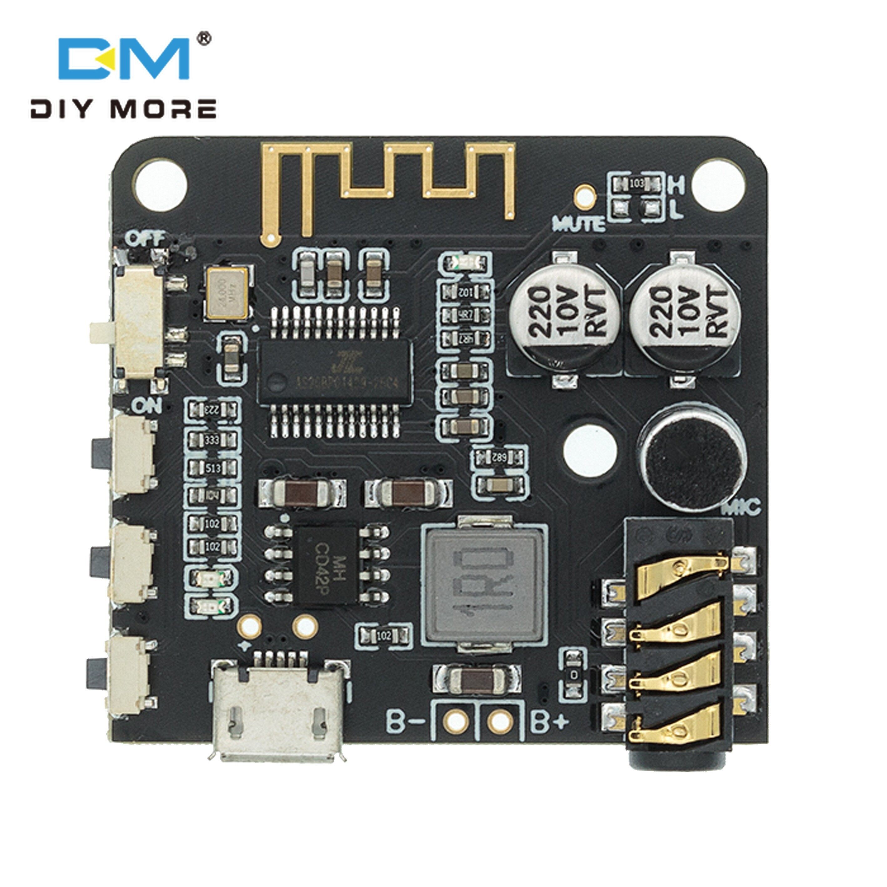 diymore Bảng Mạch Giải Mã Bluetooth 5.0 Mini Bộ Thu Âm Thanh BT5.0 PRO MP3 Lossless Mô-đun Khuếch Đại Âm Nhạc Stereo Không Dây Kèm Hộp