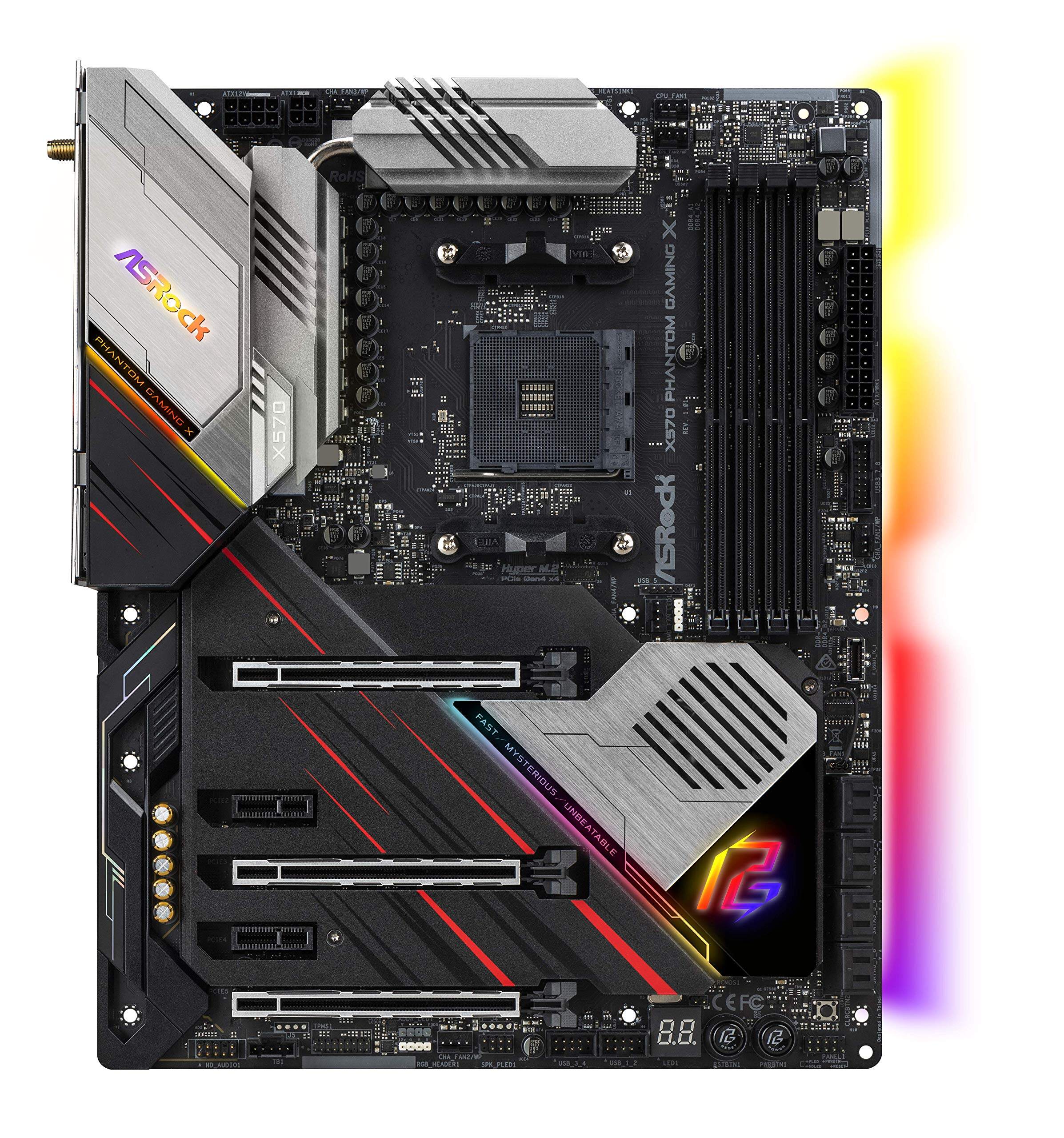 ASROCK AMD Ryzen 3000 Seri CPU (Soket AM4) Sesuai X570 Chipset Motherboard ATX X570 Phantom GAMING X