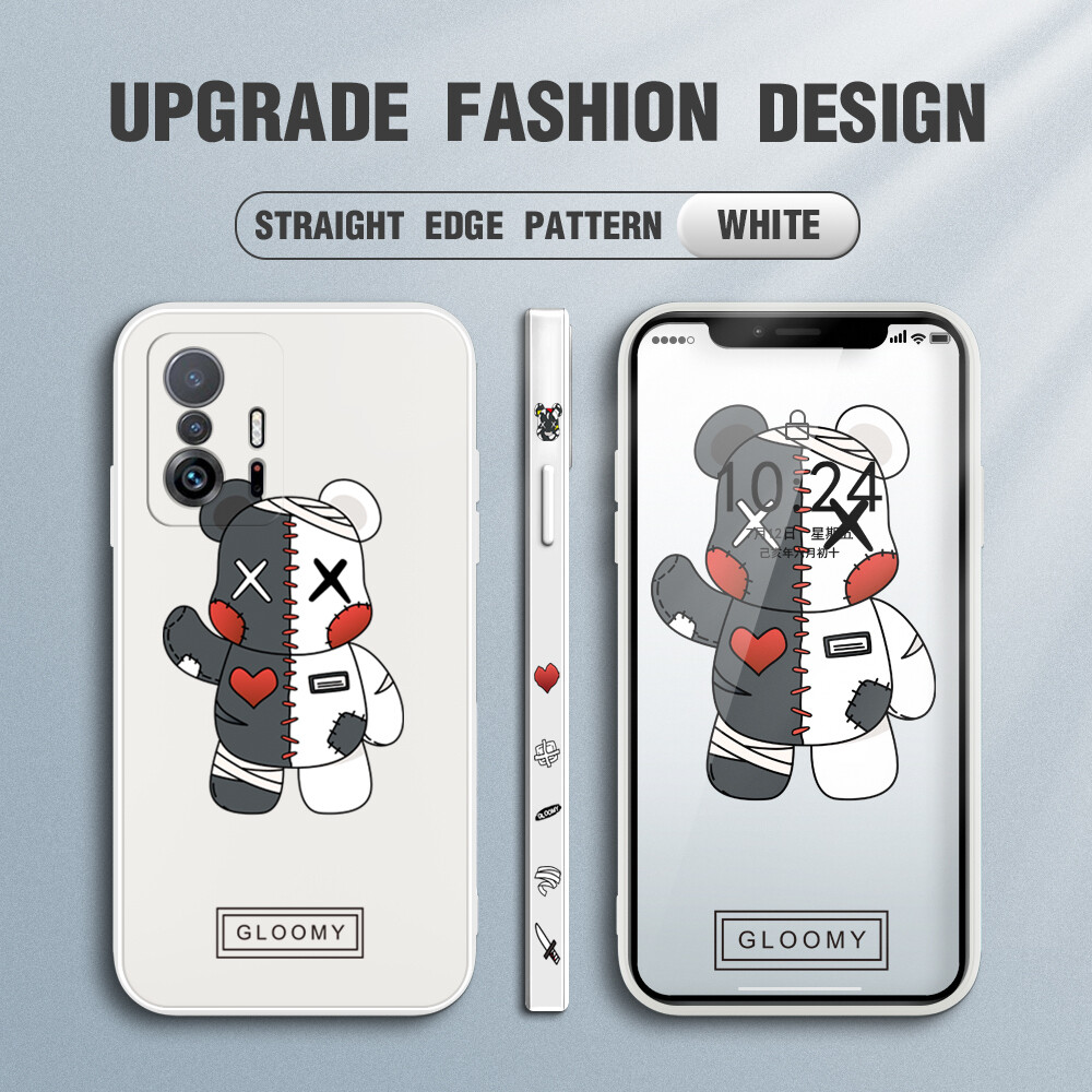 UCUC Phone Case Casing For Xiaomi MI 12T Pro 5G Xiaomi12T 5G Xiaomi MI 11T/ Mi 11T Pro xiomi11t Fashion Design Square Edge Pattern Liquid Silicone Casing Full Cover Camera Case