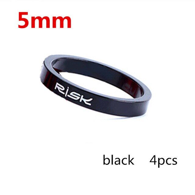 RISK 4pcs 5/10mm Ultralichte Aluminum Alloy Bike Headset Washer Mountain Bicycle Front Fork Washer Bike Stem Handlebar Spacers