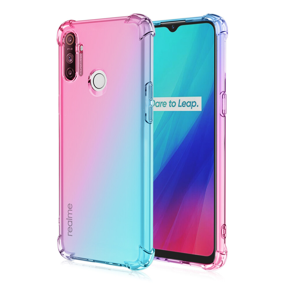 Cho OPPO Realme C3, Ốp Lưng Màu Chuyển Sắc Ốp Điện Thoại Silicon TPU Mềm, Túi Khí Nắp Lưng Ốp Chống Sốc