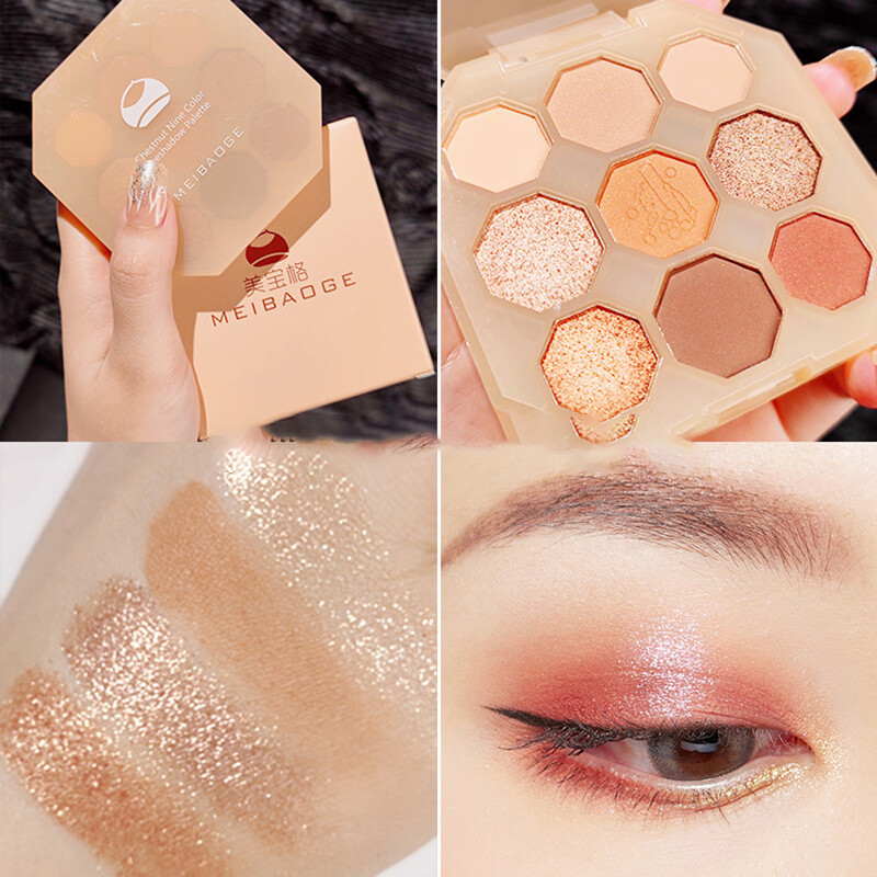 【BeautyMalls】 Bảng Phấn Mắt 9 Màu Phấn Mắt Lì Tông Màu Đất