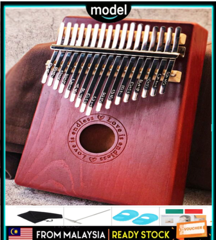 【Warranty 1 Year】 Kalimba 17 Key Mahogany Body Thumb Piano Musical Instrument Thumb Piano Malaysia