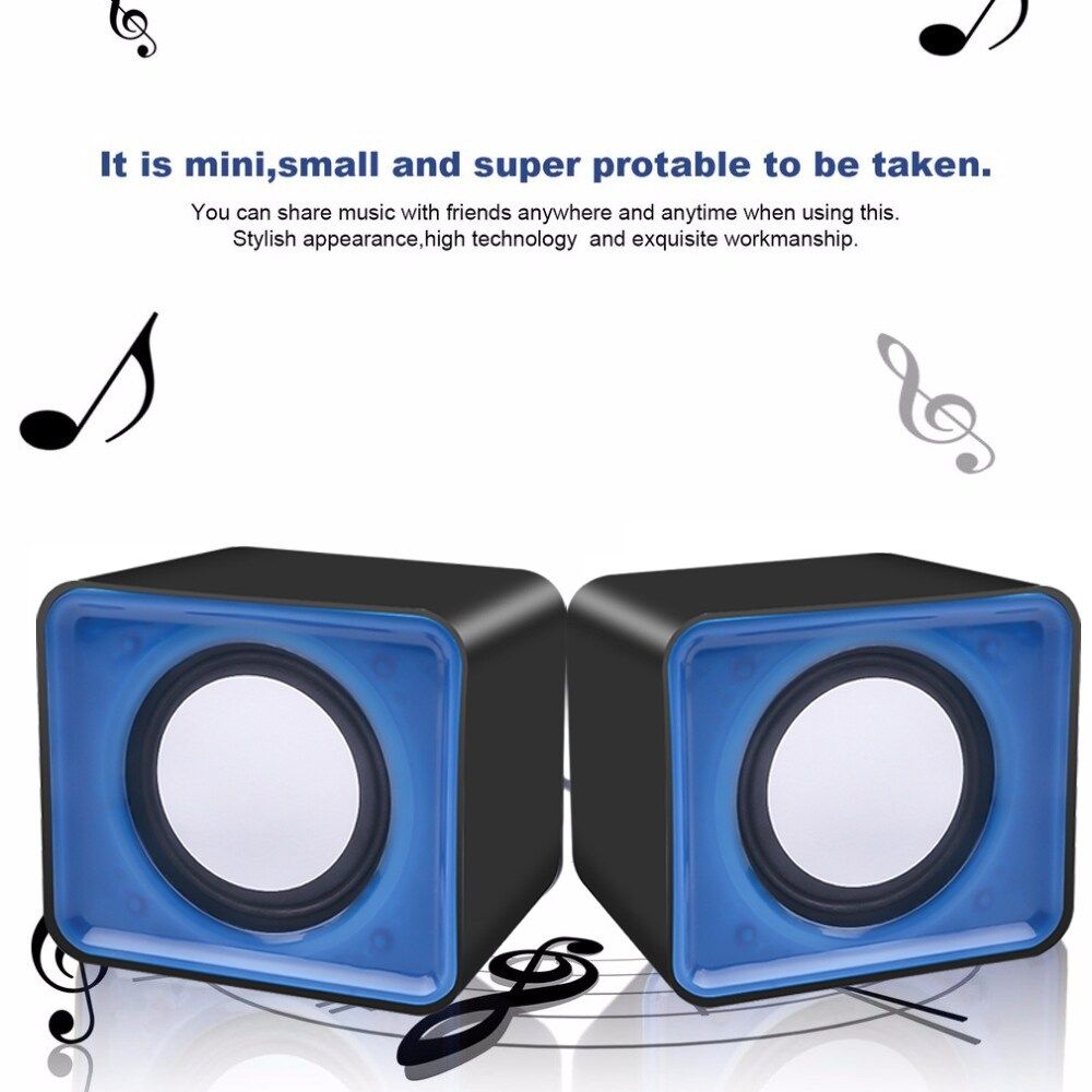 2PCS/Set Mini Computer Speaker USB Wired Speakers Universal Stereo Sound Surround Loudspeaker For Laptop Notebook