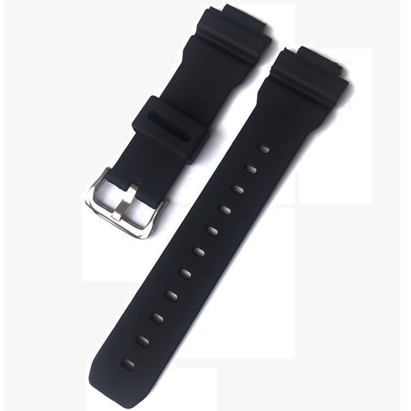 16mm PU Watch Band DW9052 For Casio g-shock DW-9052/9051/9050/004C DW9000 WaterpoofRubber Black Silicone Strap Men Watch Accessories Bracelet 16MM