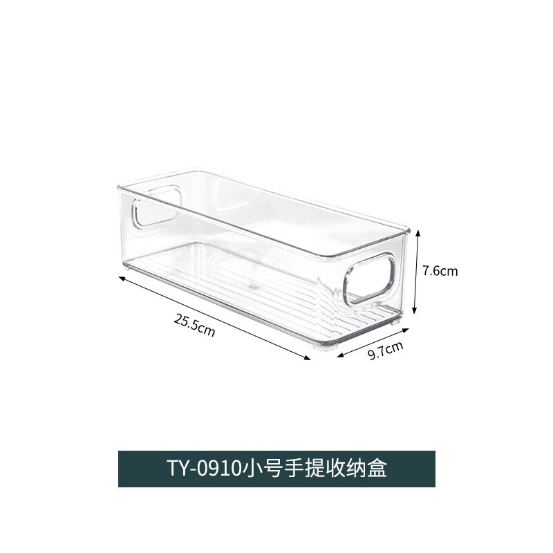 3 Sizes Refrigerator Organizer Box Stackable Fridge Food Storage Bins Handle Clear Plastic Pantry Food Freezer Organizer Tool