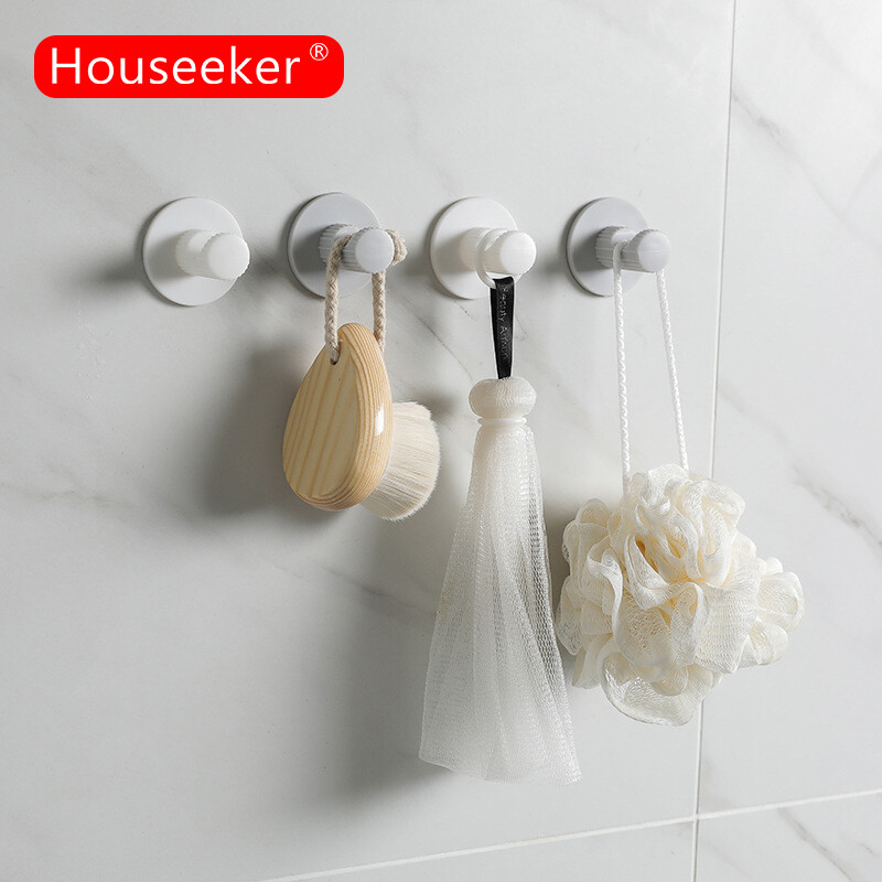 Self Adhesive Wall Hook Round Strong Storage Sticky Hooks For Hat Coat Kitchen Bathroom Hanger Hooks