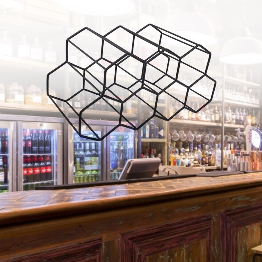 Modern Metal Honeycomb Wine Rack Wine Bottle Storage Beehive Tabletop Wine Rack