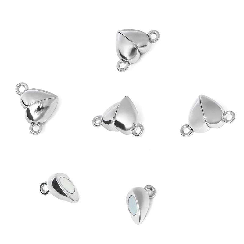 3sets/lot Love Heart Magnet Buckle Strong Magnetic Clasps Necklace Bracelet Buckle Connectors End Caps DIY Jewelry Making