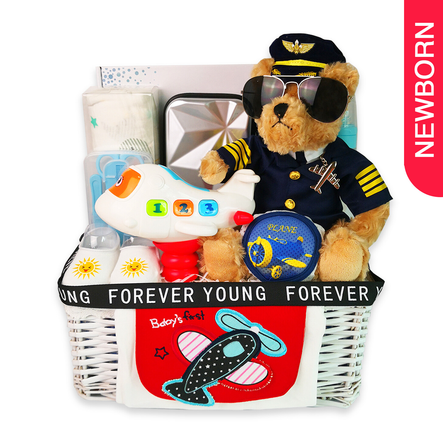 Baby Hamper Pilot Teddy Bear Gift Basket For New Born Baby, Baby Shower,  Full Moon & 100Days Party Celebration Baby Products | Lazada
