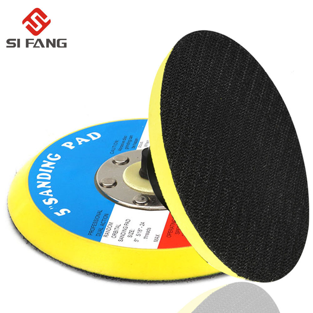SI FANG 1/2/3/4/5/6 Inch Tấm Ốp Lưng Móc Và Vòng M6 Và 5/16 "-24 Miếng Đệm Lót Máy Đánh Bóng Không Khí, miếng Đánh Bóng Chà Nhám Quỹ Đạo Ngẫu Nhiên Tác Động Kép Bằng Khí Nén 12000 Vòng/phút