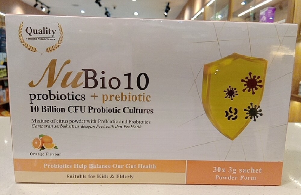 NUBIO10 PROBIOTICS + PREBIOTIC POWDERS 30 X 3G SACHETS (ORANGE FLAVOUR