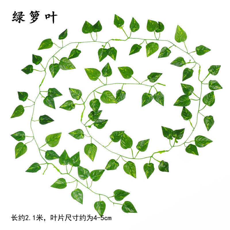 2M Ivy green Fake Leaves Garland Plant Vine Foliage Home Decor Plastic Rattan string Wall Decor Artificial Plants