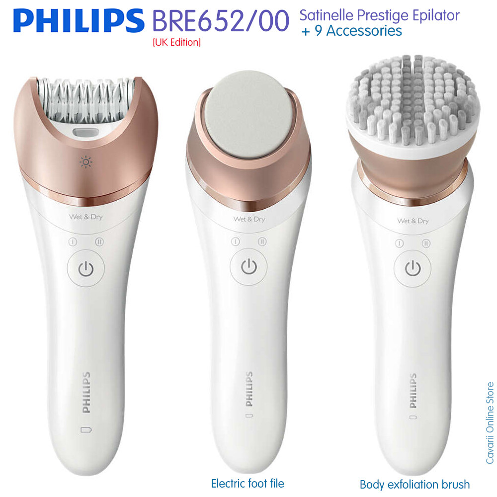 Moderate Botany ferry Philips BRE652 Satinelle Prestige Wet & Dry Epilator For legs, body, face  and feet Ceramic discs + 9 accessories | Lazada