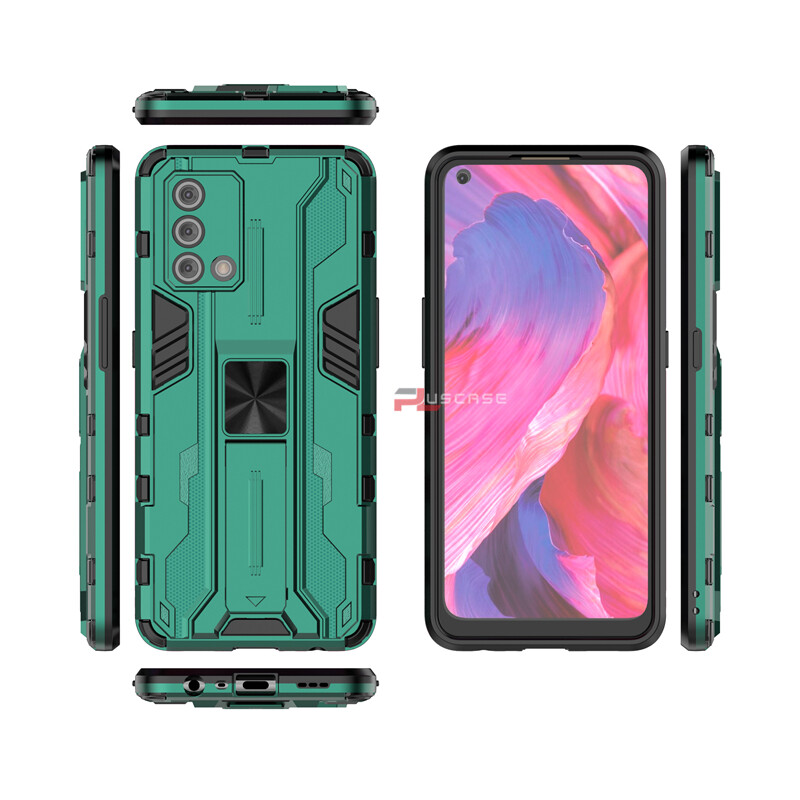 PlusCase for OPPO A95 4G A74 4G Case Shockproof Kickstand Armor Camera Lens Protector Hard Back Cover