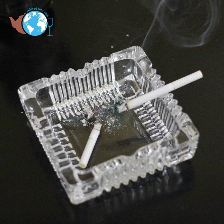 [HCM]Gạt tàn thuốc thủy tinh vuông bông YG1006-4