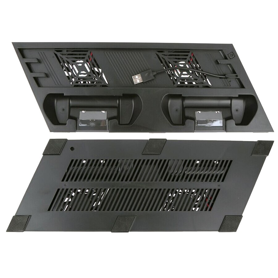 PS4 Pro Console Vertical Stand 2 Controller Charger Charging Dock 2 Cooling Fan for Playstation 4 Cooler PS 4 Accessory