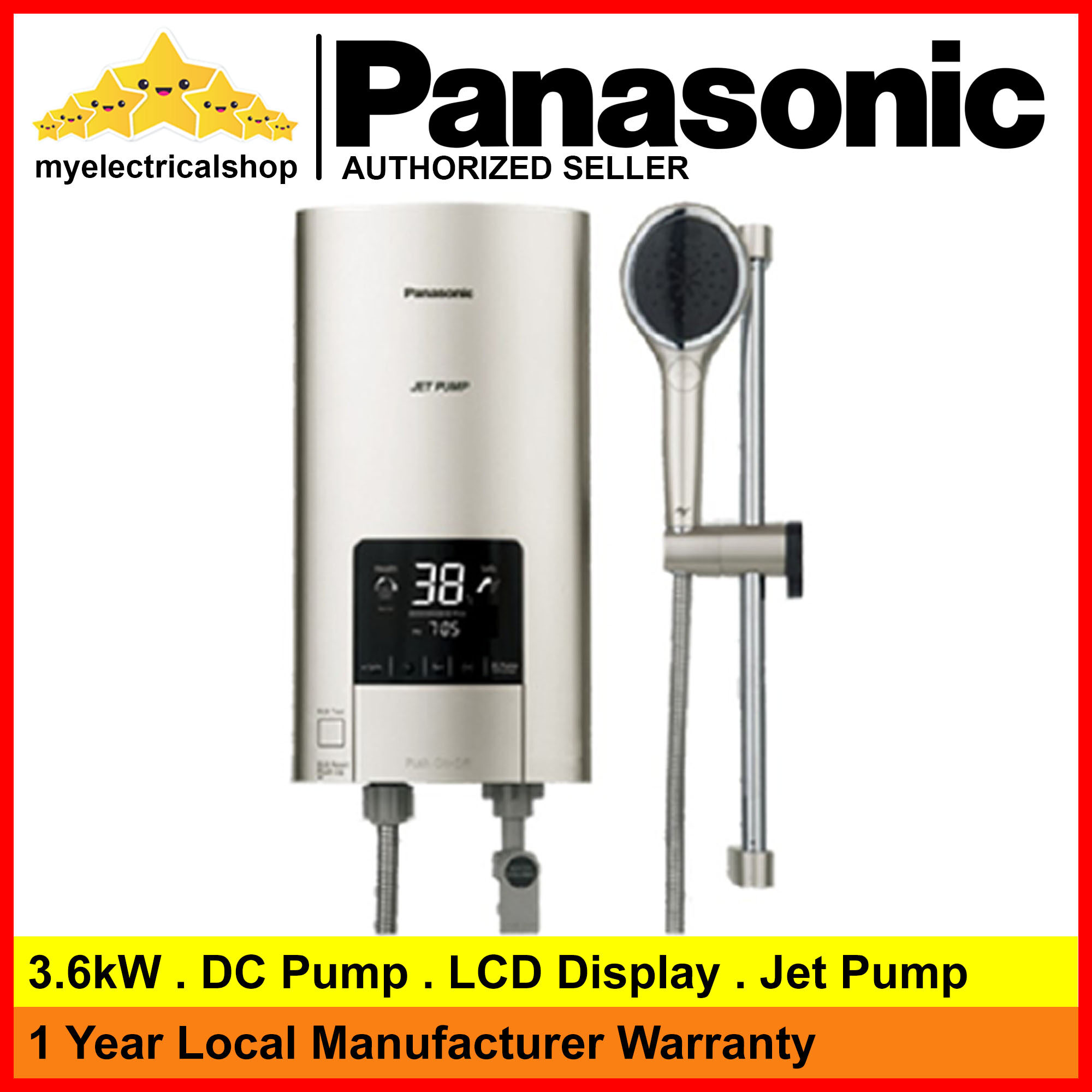 Panasonic Water Heater N Series DH-3NDP1MS / DH-3NDP1 Home Shower (Jet  Pump) 3.6kW Japan DC Pump | Lazada