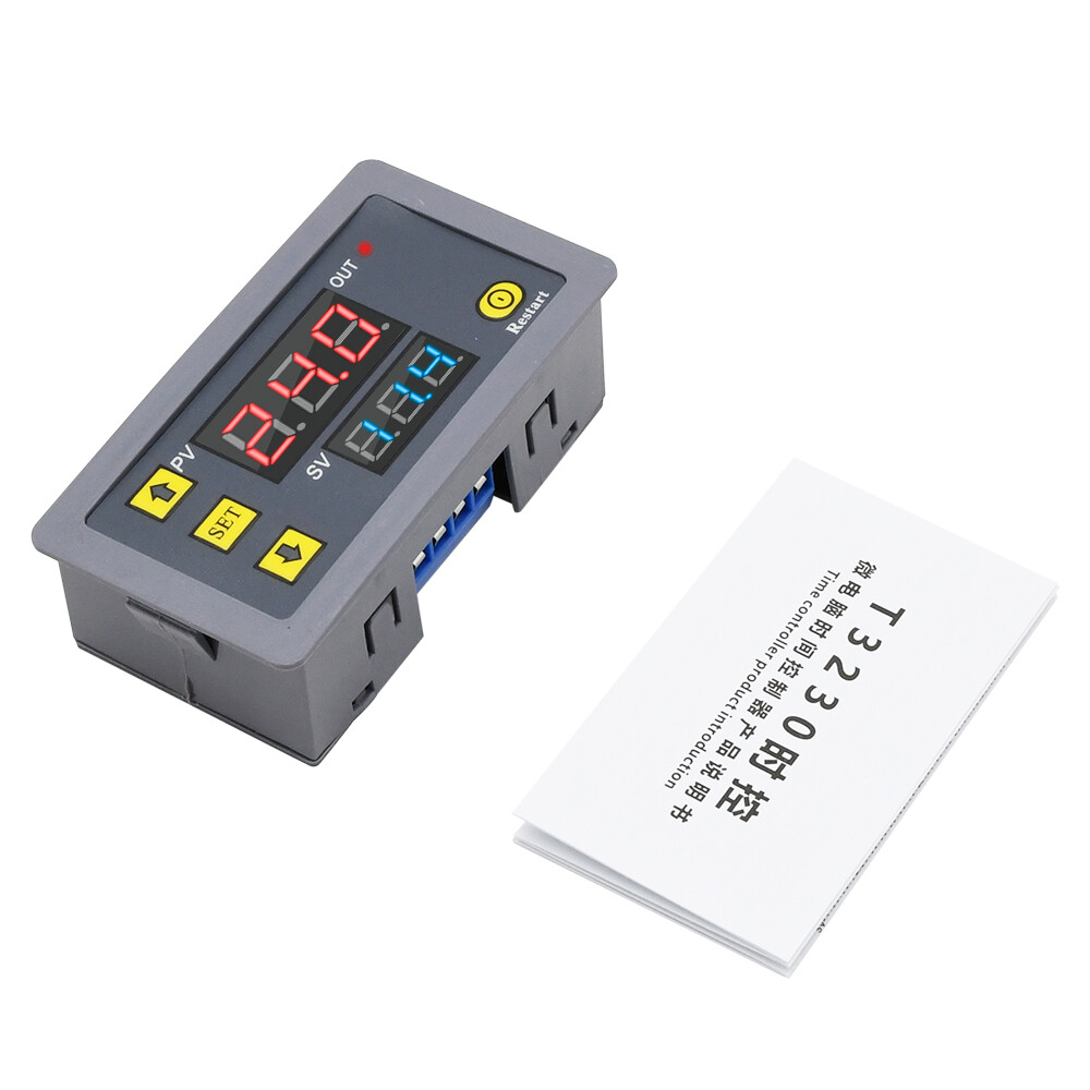 Original AC 110V 220V Digital Time Delay Relay Dual LED Display Cycle Timer Control Switch Adjustable Timing Relay Time Delay Switch