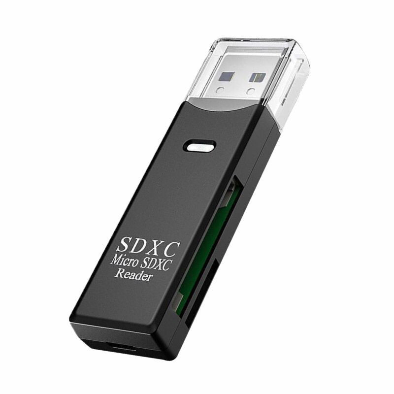 Vaorlo mini usb 2.0 card reader 2 in 1 sd tf memory card adapter for laptop accessories t v car speaker card reader