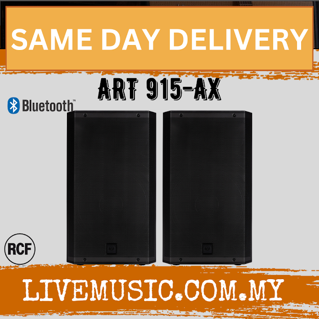 RCF ART 915-AX 2100W 15-inch Powered Bluetooth Speaker w/ Speaker Stand ...