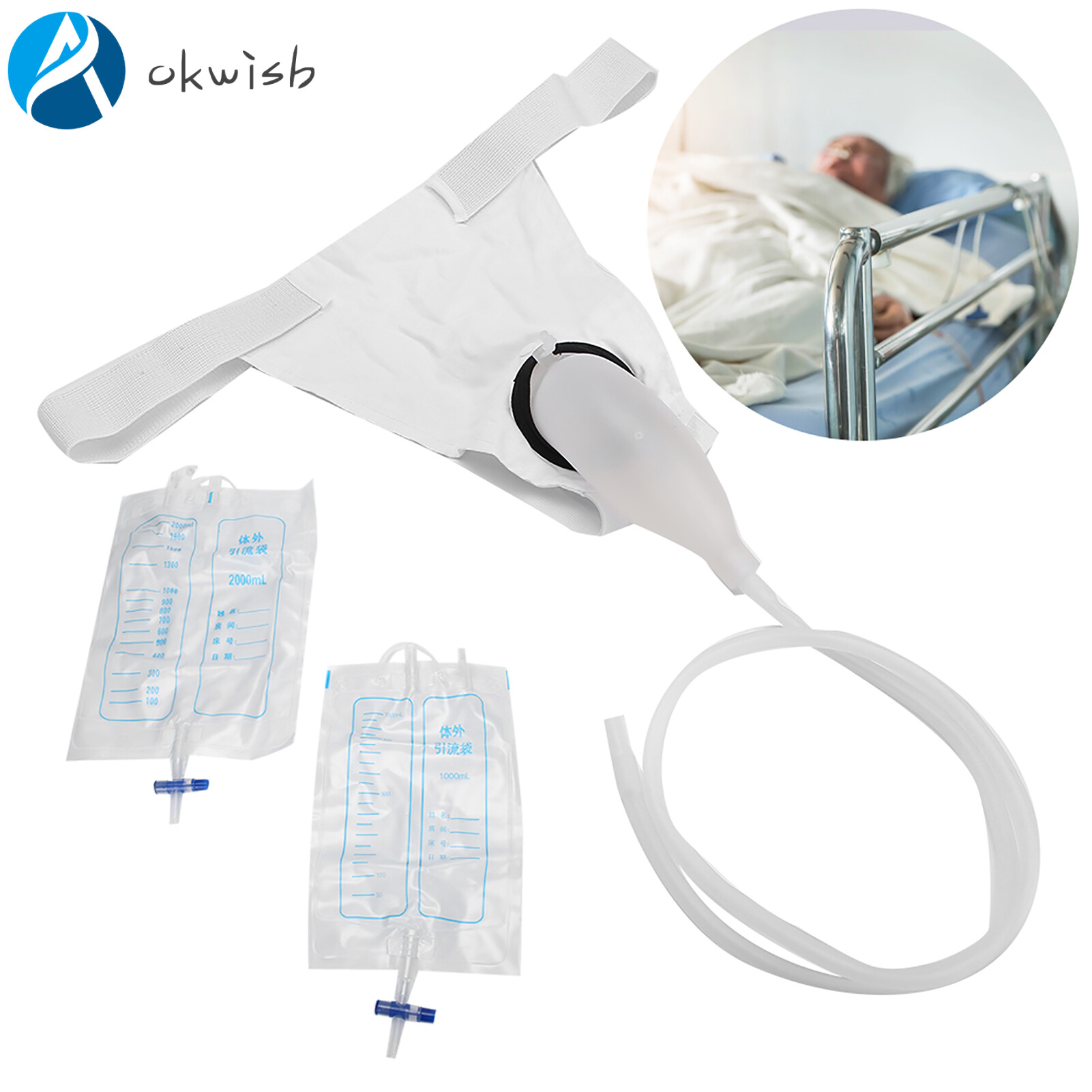 Male Urine Collection Bag Reusable Silicone Urinal For Men Elderly Bedridden Patients