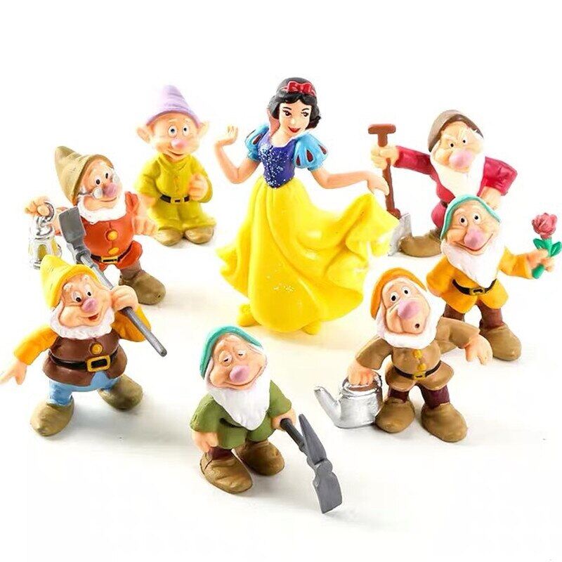 8Pcs/Set Movie Snow White And The Seven Dwarfs Action Figure Snow Princess Pretty Dolls Collection Children Toys Girl's