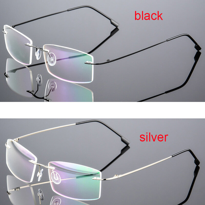Gọng Kính Siêu Nhẹ Hợp Kim Titan, Thiển Cận Kính Mắt Khung Kính Quang Học Framess Hình Chữ Nhật, Với Thể Thay Thế Ống Kính