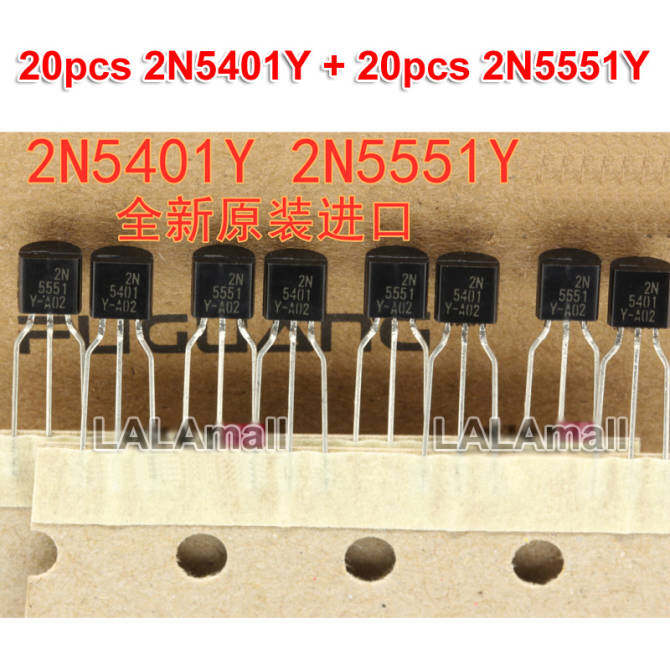 40pcs original 2n5401y 2n5551y to-92 2n5551yta 2n5401yta to92 npn pnp transistor brand new