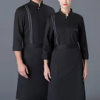 Blesiya Unisex Stylish Chef Jacket Long Sleeve Hotel Uniforms Work