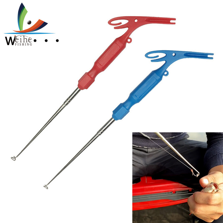 Weihe Fishing Hook Remover Stainless Steel Fishing Hook Extractor Disconnect Device With Anti Lost Ring Extractor Anti Slip Handle