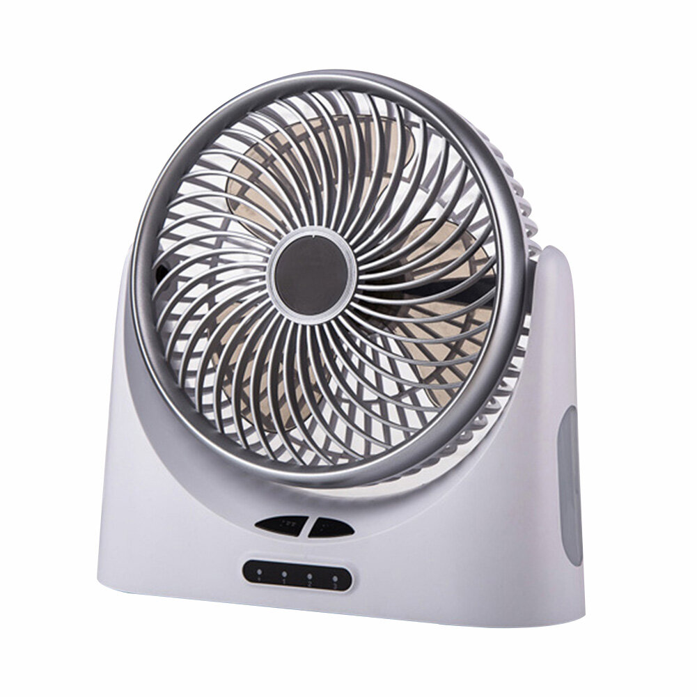 Zitaotangb® Rotary USB Rechargeable 3 Wind Speeds Quiet Mini Table Fan with LED Night Light