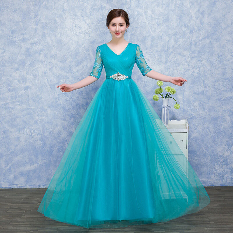 EAGLELY Luxury Formal Event Elegant Classy Maxi Long Evening Dress For