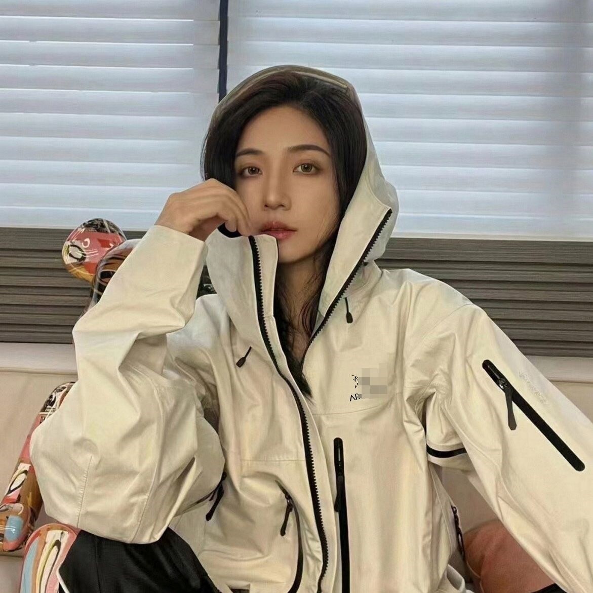 ㍿▧✳ ARCTERYX high version hard shell Alpha 6th generation SV with underarm zipper printing full pressure glue windproof waterproof jacket